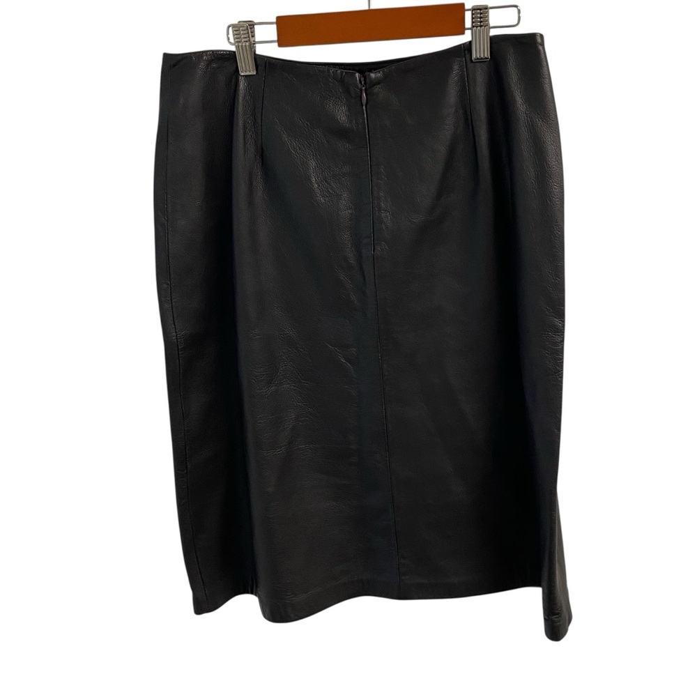 Inc Concepts Elegant Brown Leather Skirt Career Closet Staple Buttery Soft 10 View 2